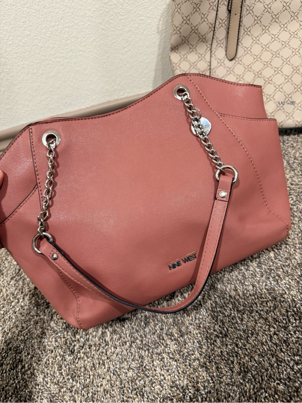 Nine West Dusty Rose Chain-Handle Shoulder Tote